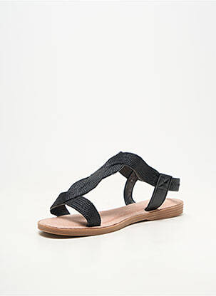 Sandales/nu pieds chiquet talon plat jusqu'à 3cm noir LPB LES PETITES BOMBES  femme