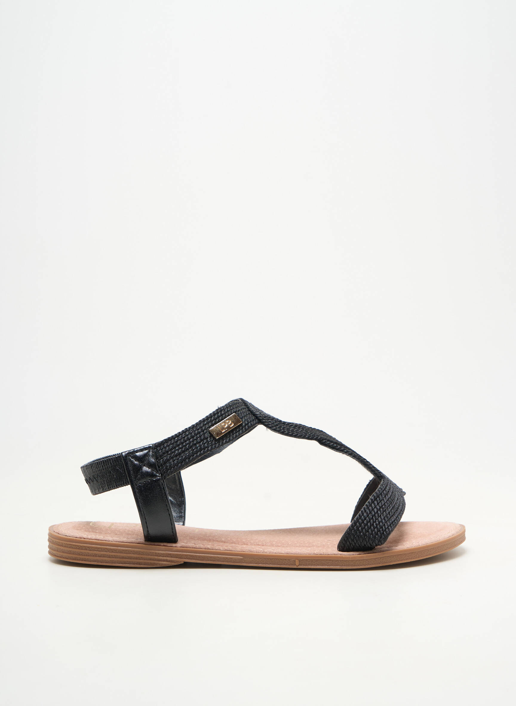 Sandales/nu pieds chiquet talon plat jusqu'à 3cm noir LPB LES PETITES BOMBES  femme