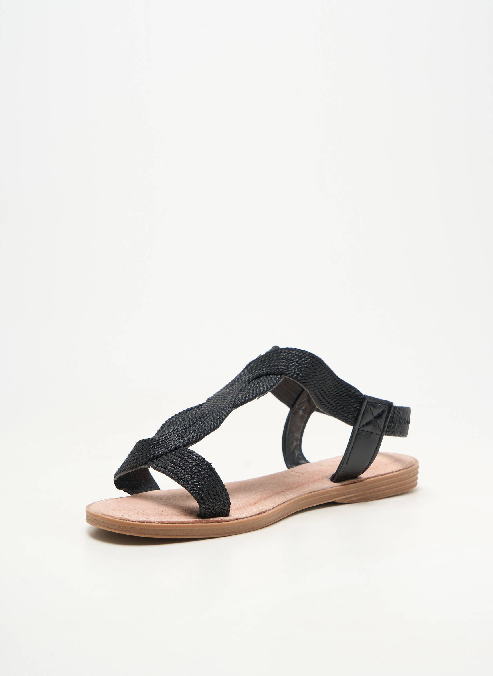 Sandales/nu pieds chiquet talon plat jusqu'à 3cm noir LPB LES PETITES BOMBES  femme