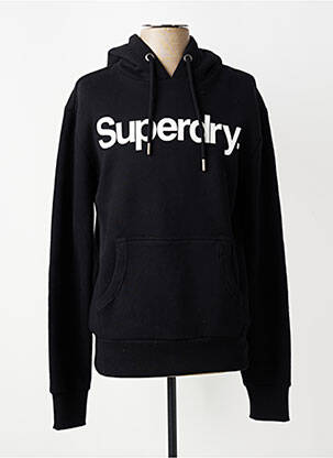 Sweat-shirt à capuche tissage jersey manches longues noir SUPERDRY homme