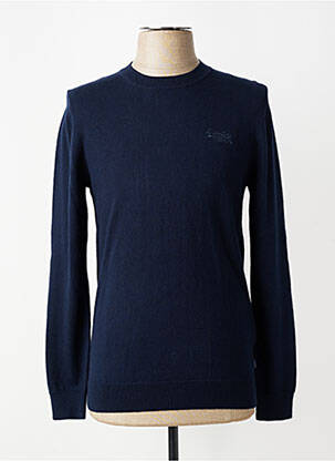 Pull stretch manches longues bleu SUPERDRY homme