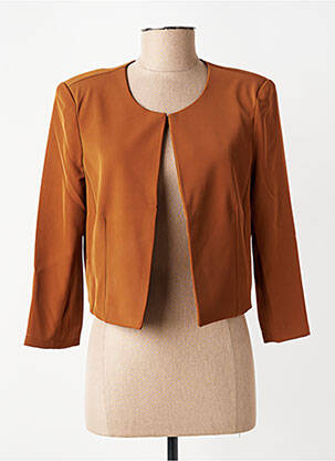 Veste casual col rond marron LA FEE MARABOUTEE femme