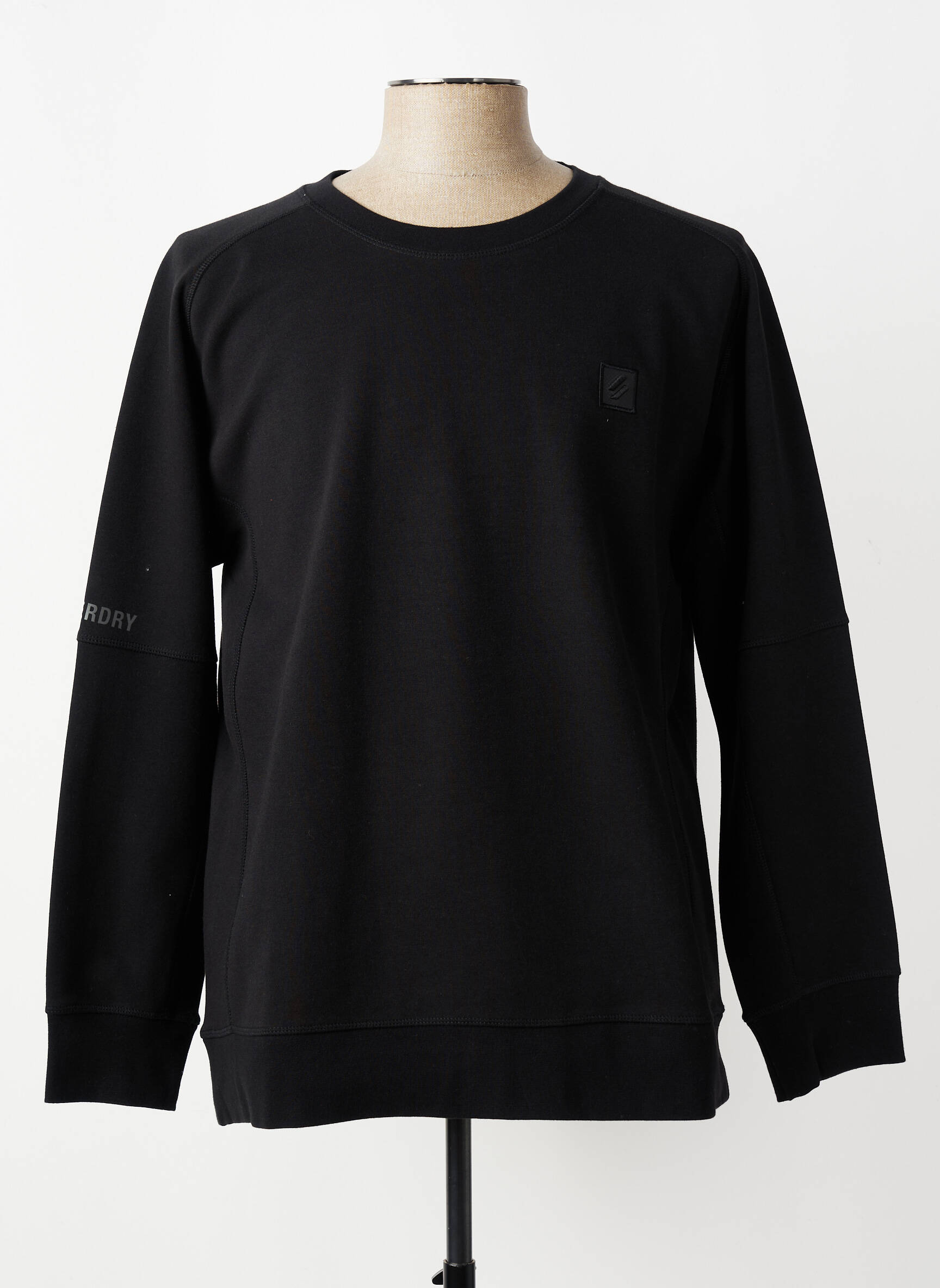 Sweat-shirt stretch manches longues noir SUPERDRY homme