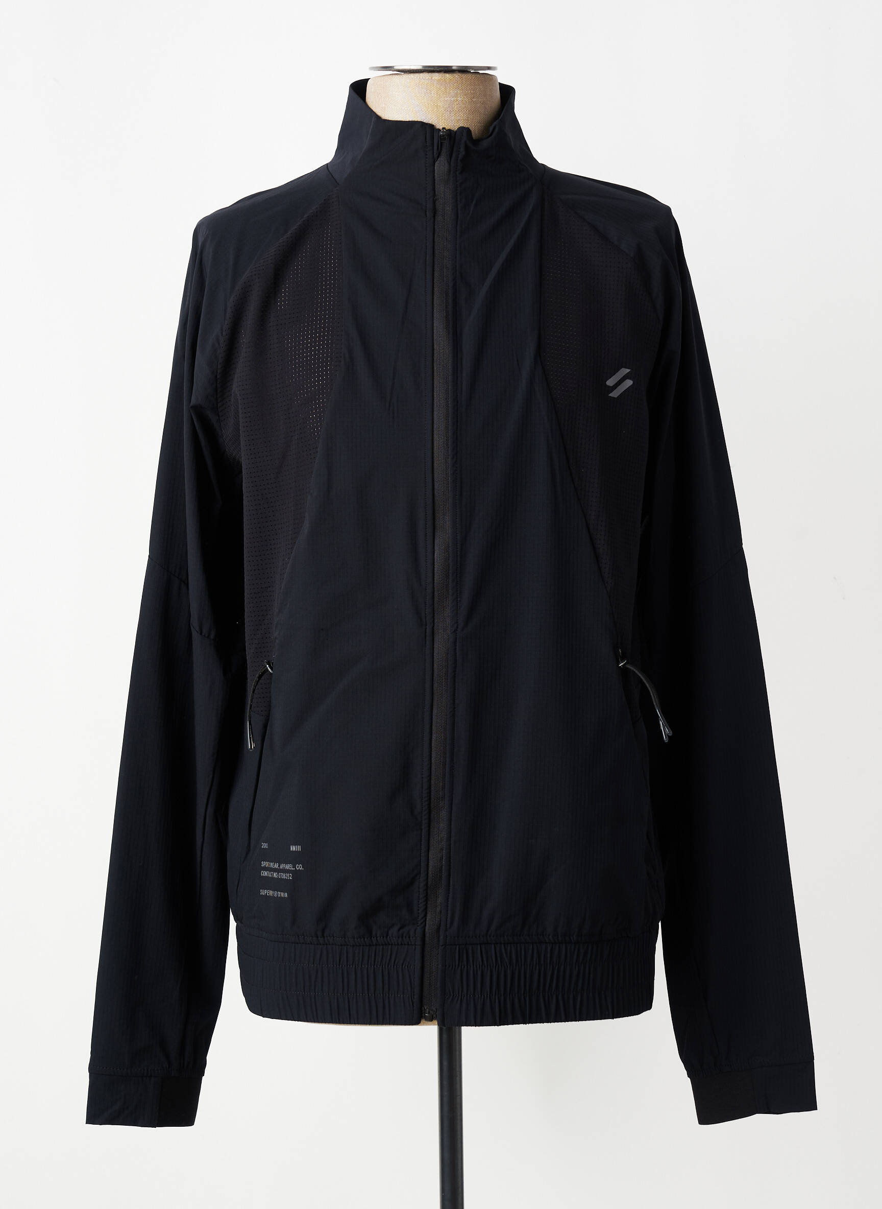Veste casual resserrée sur le bas noir SUPERDRY homme