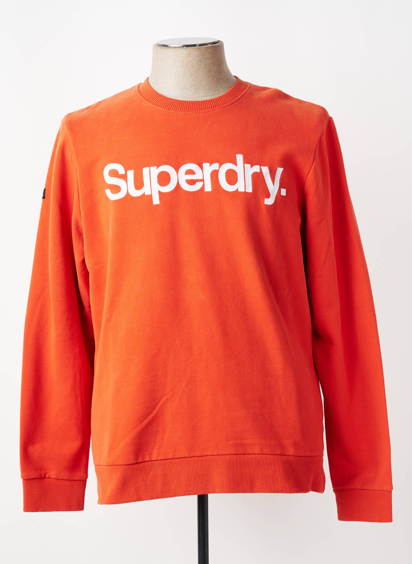 Sweat-shirt stretch manches longues orange SUPERDRY homme
