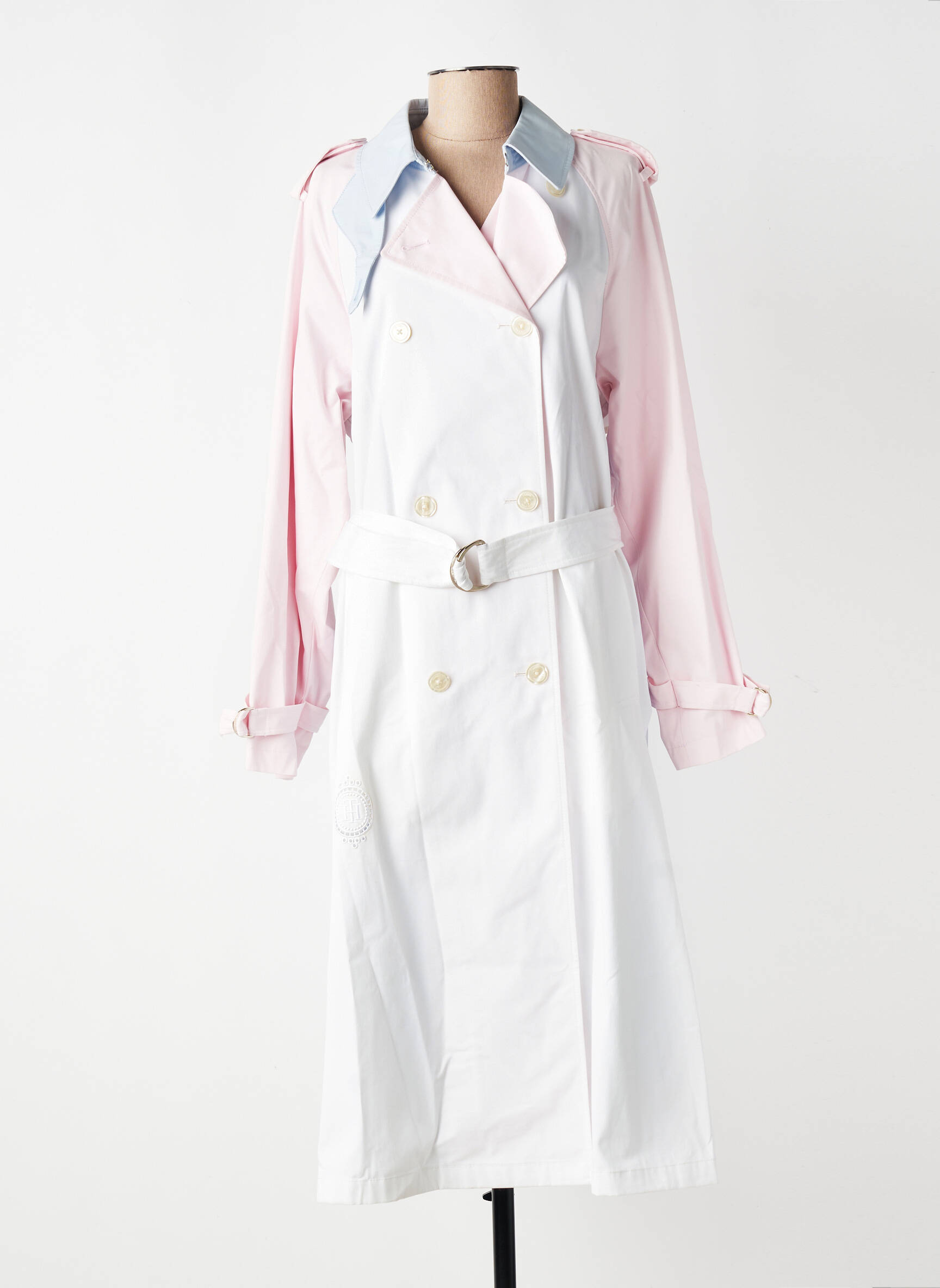 Trench poches sans capuche blanc TOMMY HILFIGER femme