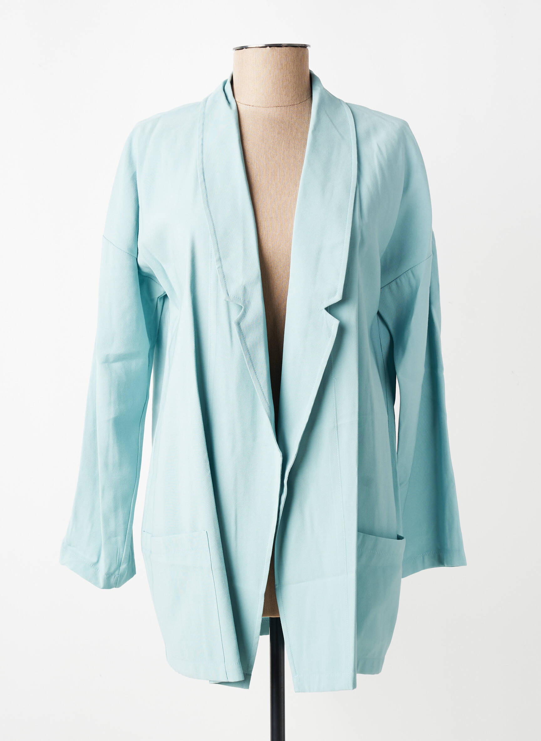 Veste casual coupe droite bleu LA FEE MARABOUTEE femme
