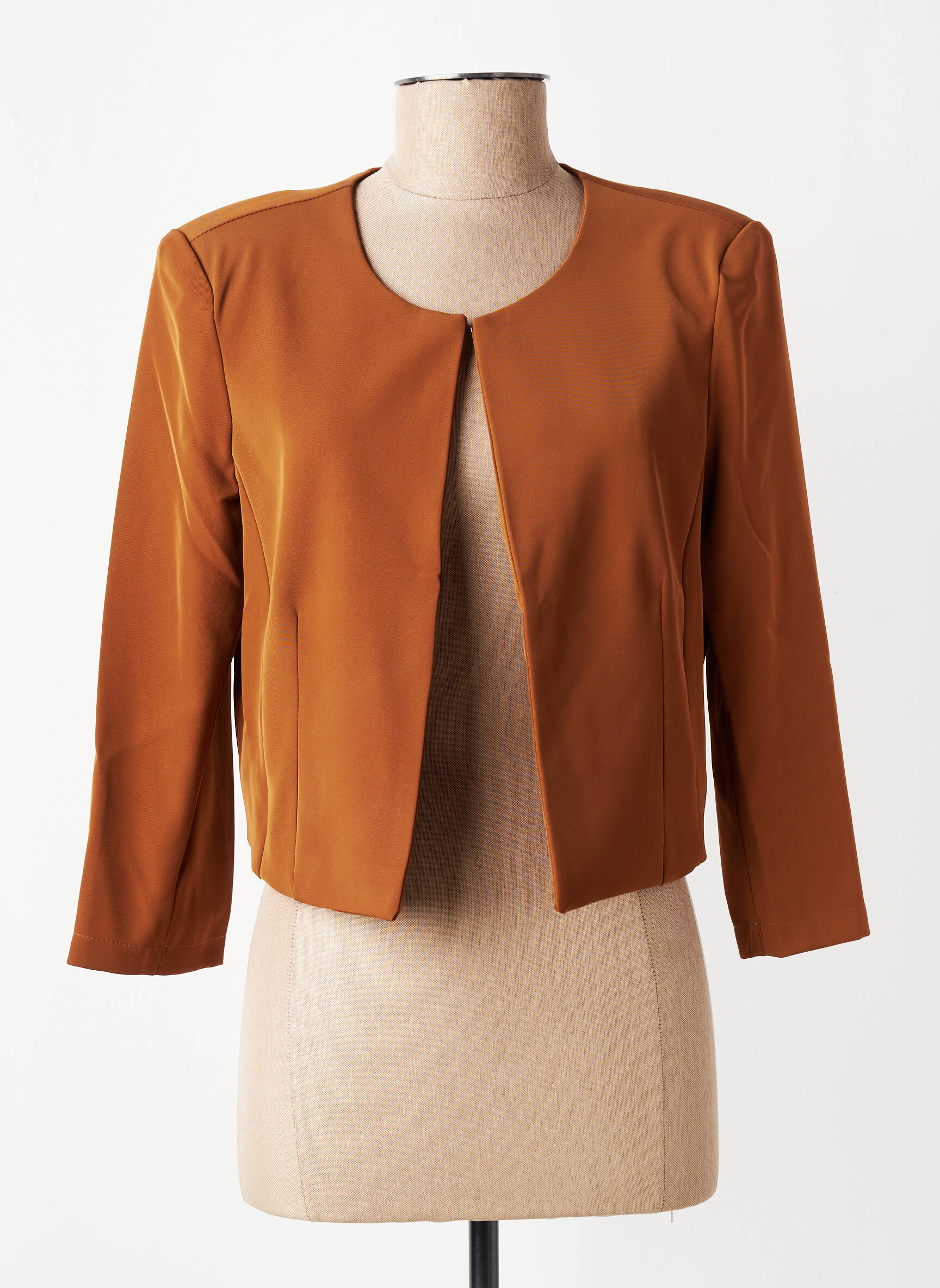 Veste casual col rond marron LA FEE MARABOUTEE femme