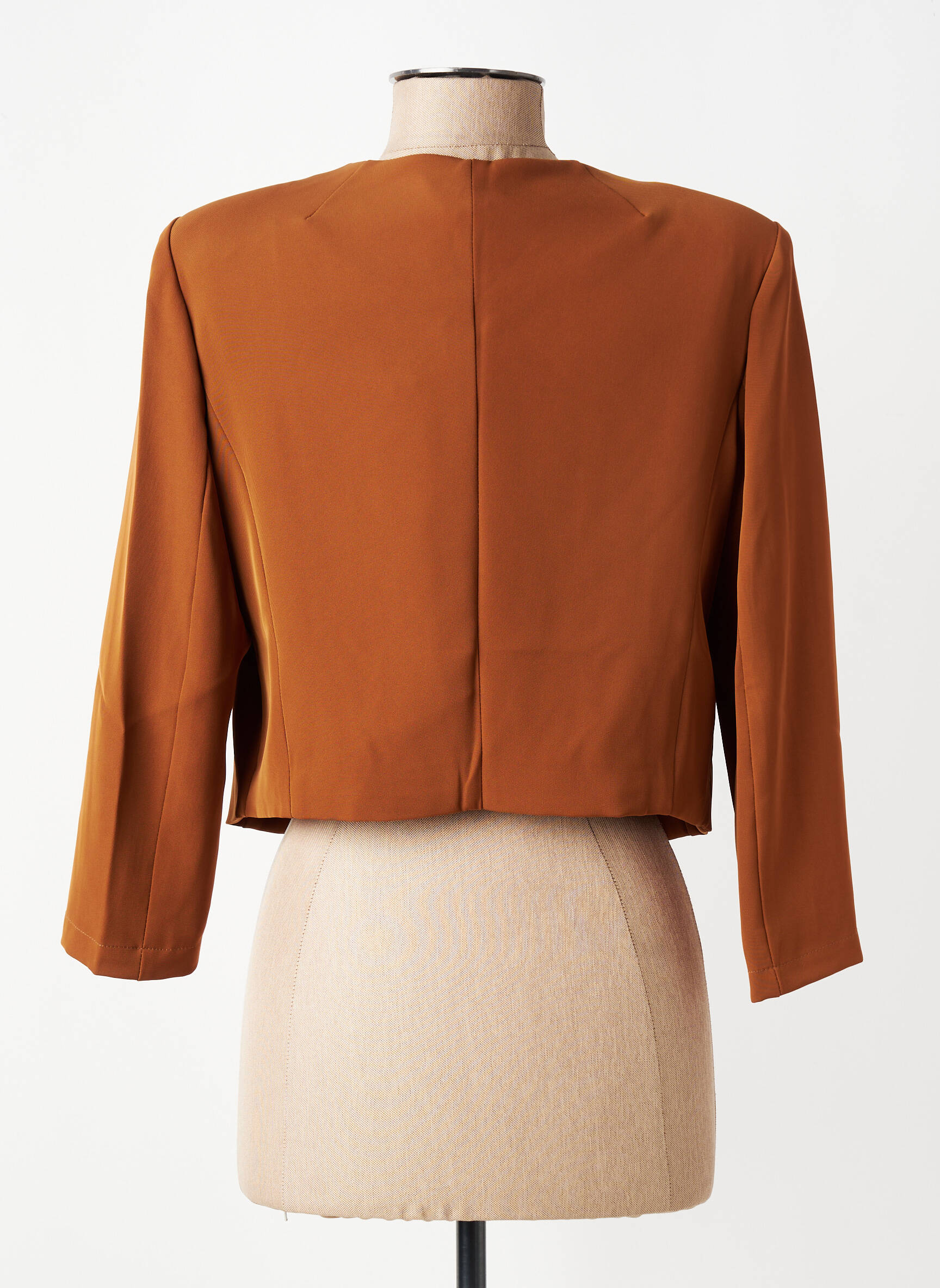 Veste casual col rond marron LA FEE MARABOUTEE femme