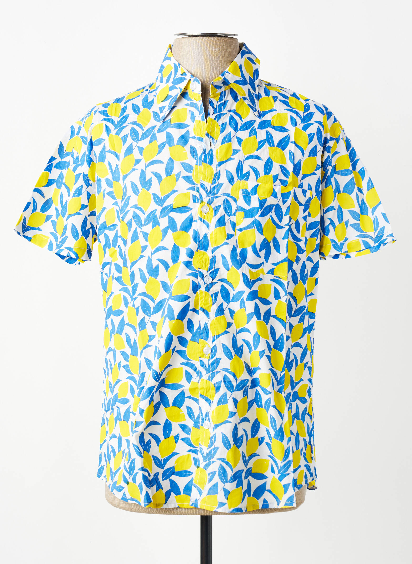 Chemise manches courtes imprimé fantaisie bleu SINOE BY BAMBOO'S homme