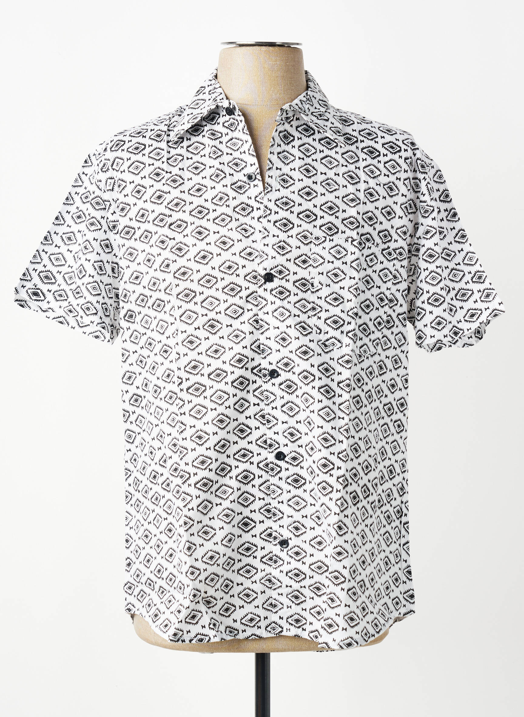 Chemise manches courtes imprimé fantaisie blanc SINOE BY BAMBOO'S homme