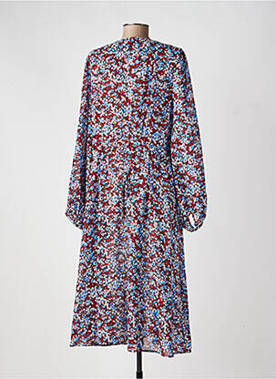 Robe mi-longue imprimé fleurs manches longues rouge TOMMY HILFIGER femme