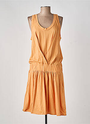 Robe mi-longue sans manche sans manche orange LACOSTE femme