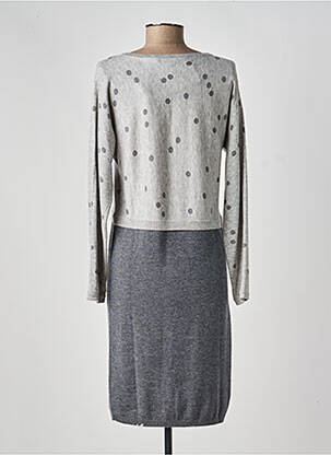 Robe pull col v manches longues gris ANANKE femme