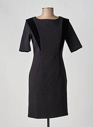 Robe courte fermeture zippée au dos manches courtes noir TRUSSARDI JEANS femme