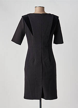 Robe courte fermeture zippée au dos manches courtes noir TRUSSARDI JEANS femme