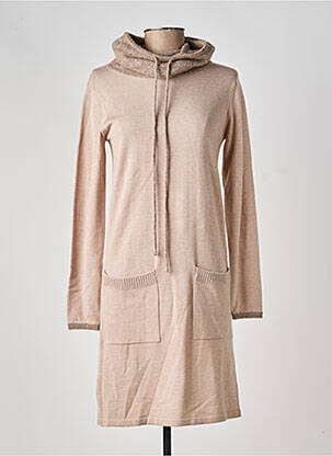 Robe pull col boule manches longues marron FUEGO WOMAN femme