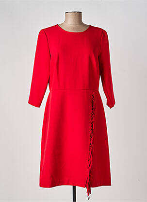 Robe courte manches 3/4 manches 3/4 rouge FUEGO WOMAN femme