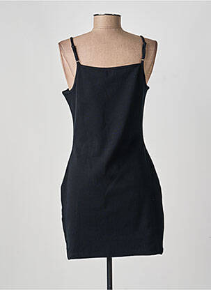 Robe courte col rond fines bretelles noir SUPERDRY femme