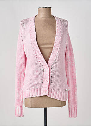 Gilet manches longues resserrée sur le bas rose TRUSSARDI JEANS femme