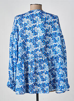 Blouse légère et transparente manches longues bleu FUEGO WOMAN femme