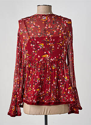 Blouse légère et transparente manches longues rouge TOMMY HILFIGER femme
