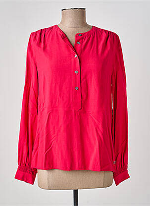 Blouse tissage popeline manches longues rose TOMMY HILFIGER femme