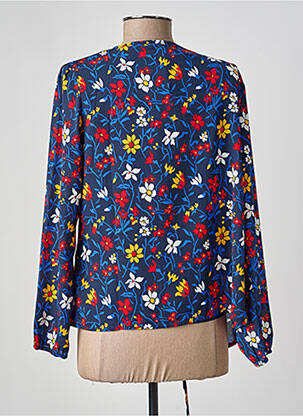 Blouse légère et transparente manches longues bleu TOMMY HILFIGER femme