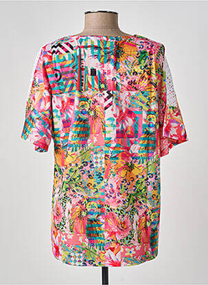 Blouse légère et transparente manches courtes rose KALISSON femme