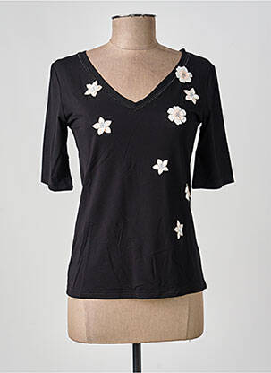 T-shirt sérigraphie avec strass manches courtes noir FUEGO WOMAN femme