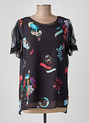 Top stretch manches courtes noir FUEGO WOMAN femme
