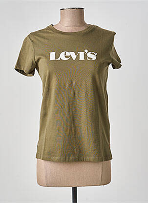 T-shirt sérigraphie floquée manches courtes vert LEVI'S femme