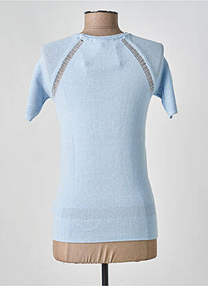 Pull stretch manches courtes bleu TRUSSARDI JEANS femme