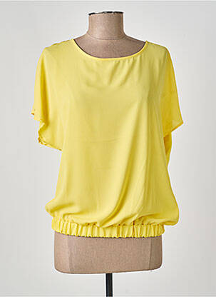 Blouse légère et transparente manches courtes jaune TRUSSARDI JEANS femme
