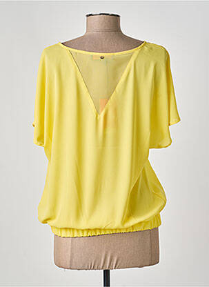 Blouse légère et transparente manches courtes jaune TRUSSARDI JEANS femme