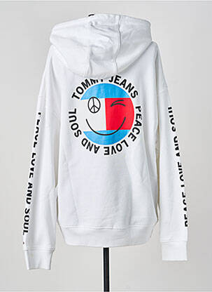 Sweat-shirt à capuche stretch manches longues blanc TOMMY HILFIGER femme
