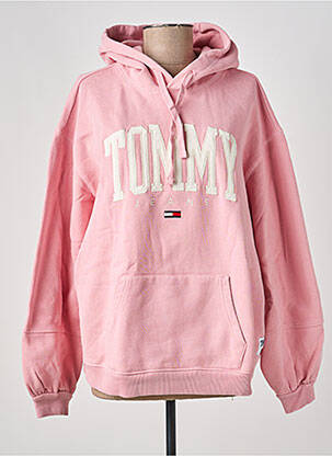 Sweat-shirt à capuche broderie manches longues rose TOMMY HILFIGER femme