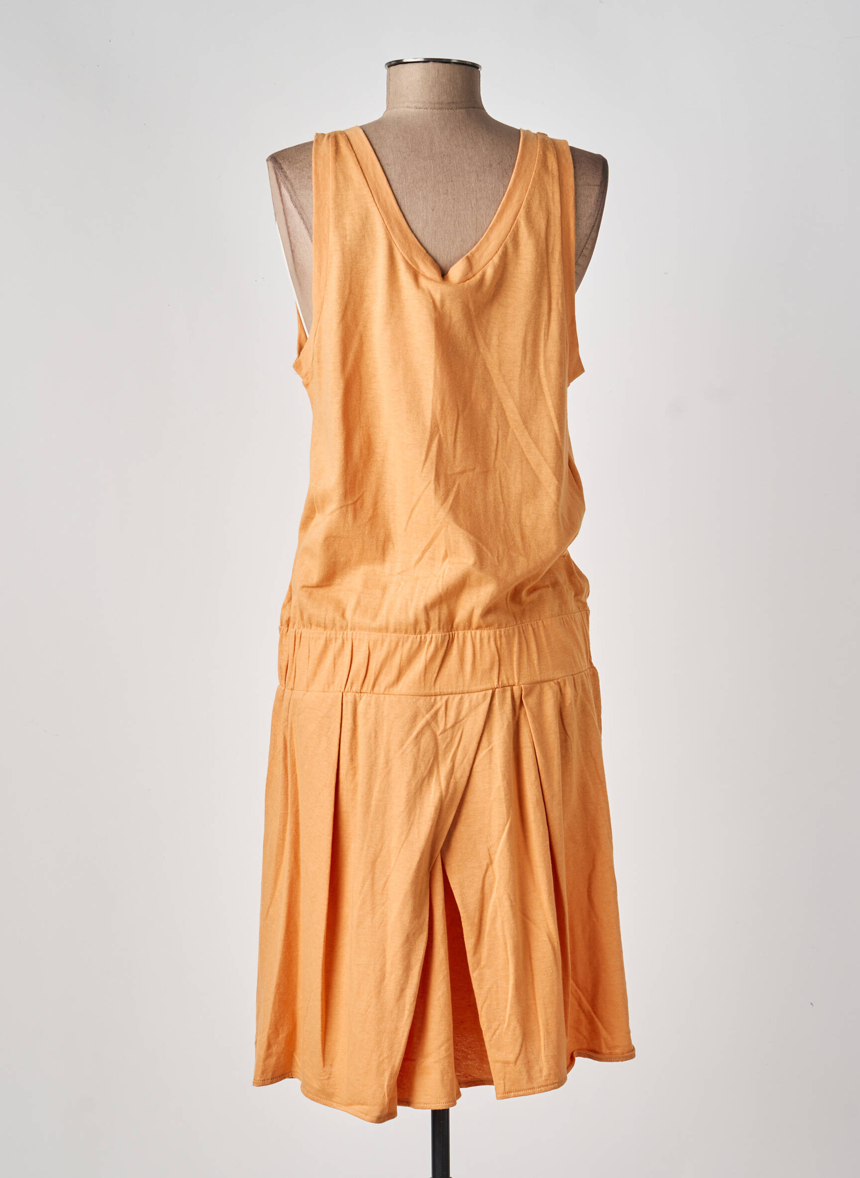 Robe mi-longue sans manche sans manche orange LACOSTE femme
