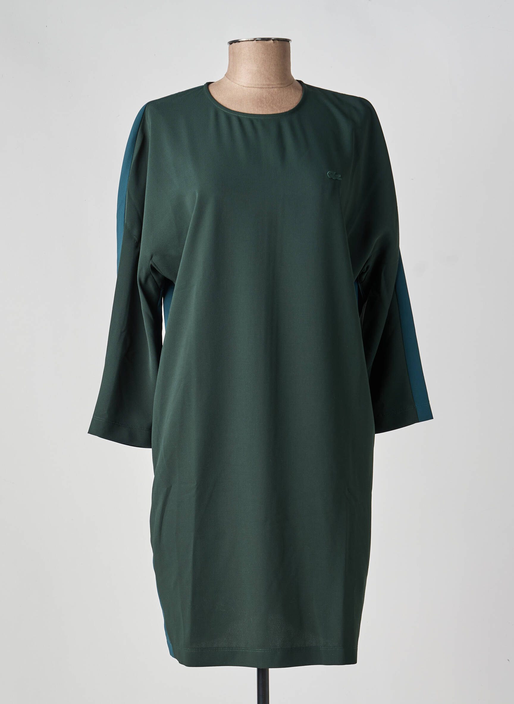 Robe courte manches 3/4 manches 3/4 vert LACOSTE femme