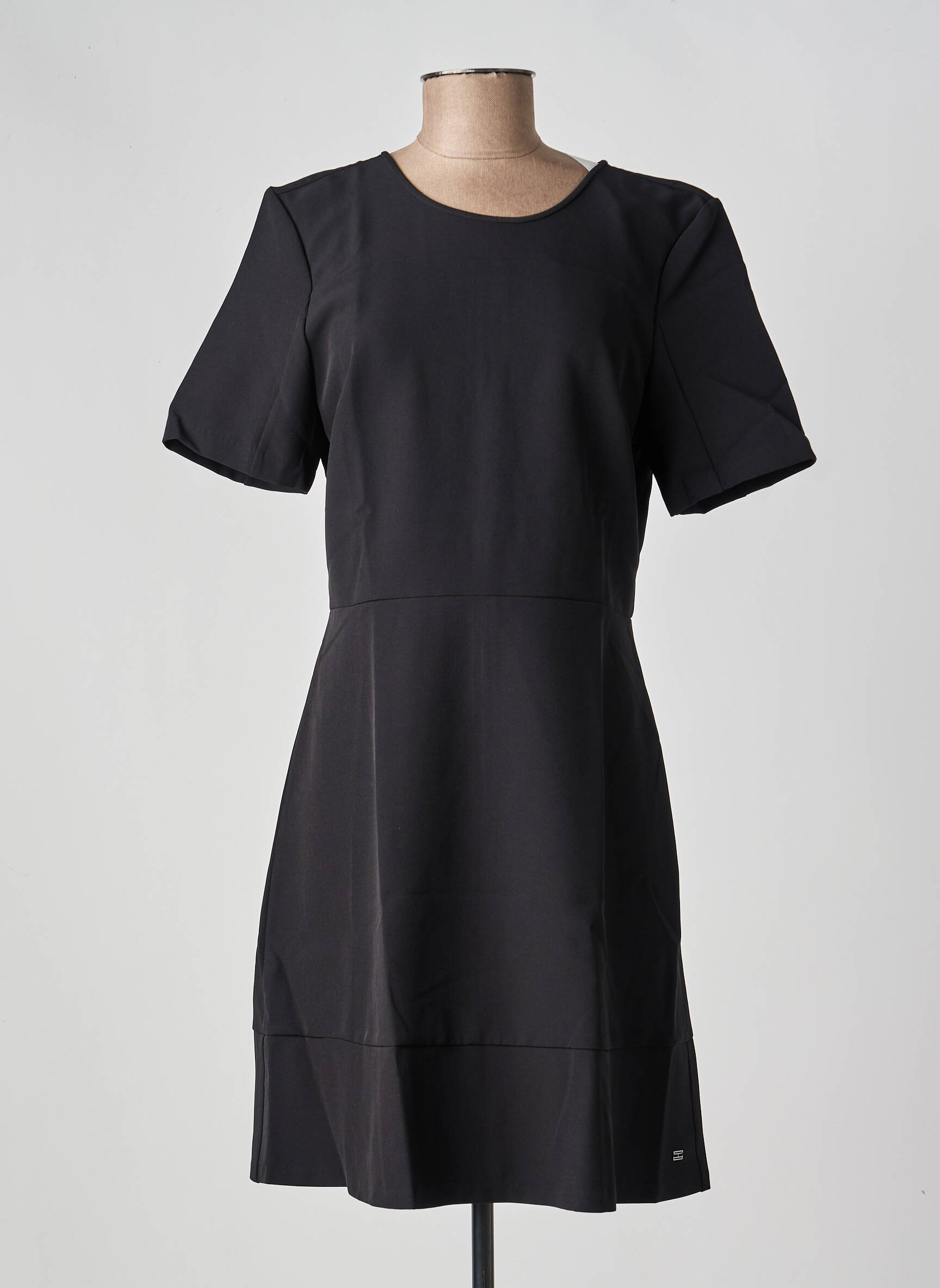 Robe courte fermeture zippée au dos manches courtes noir TOMMY HILFIGER femme