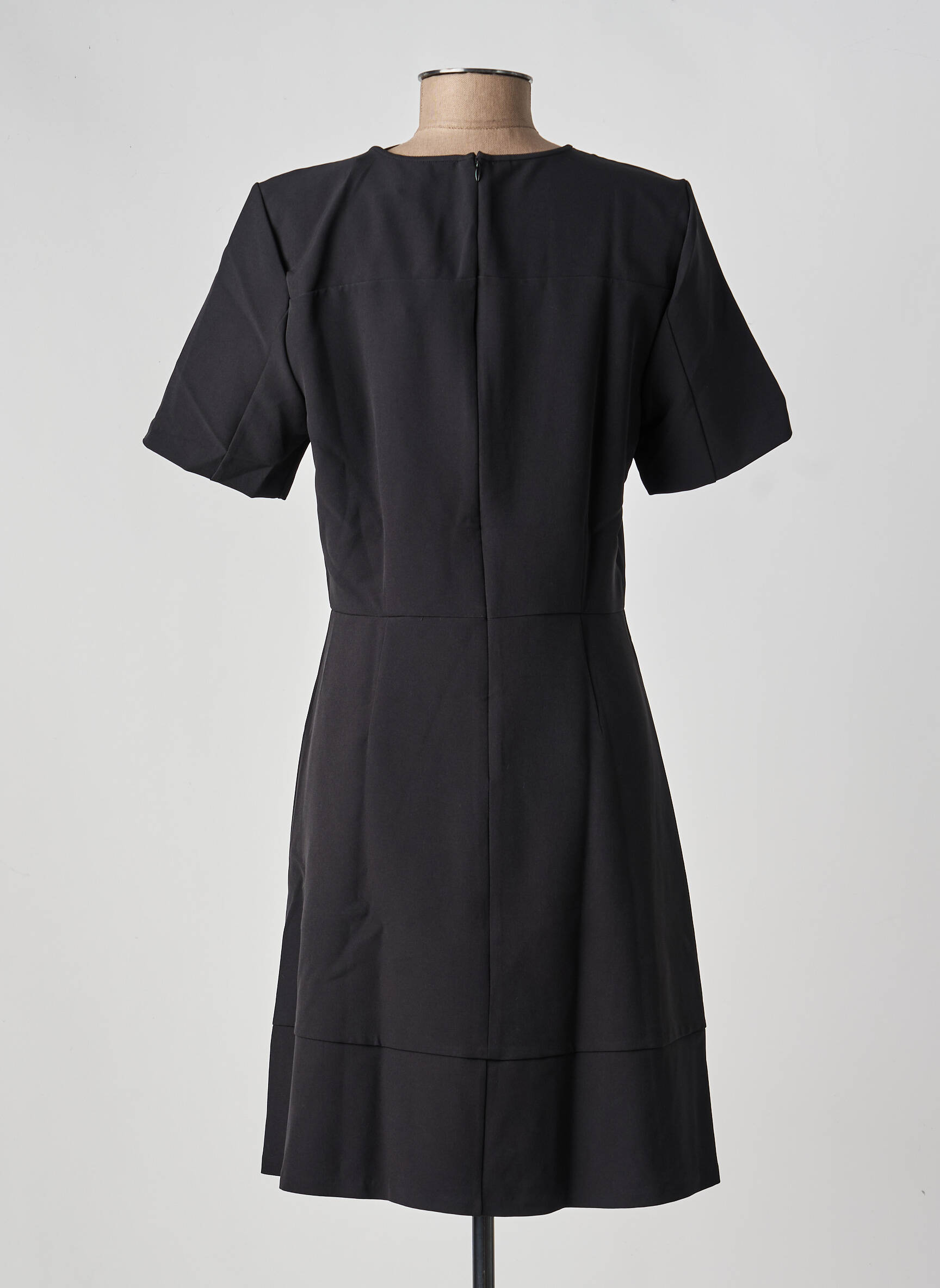 Robe courte fermeture zippée au dos manches courtes noir TOMMY HILFIGER femme