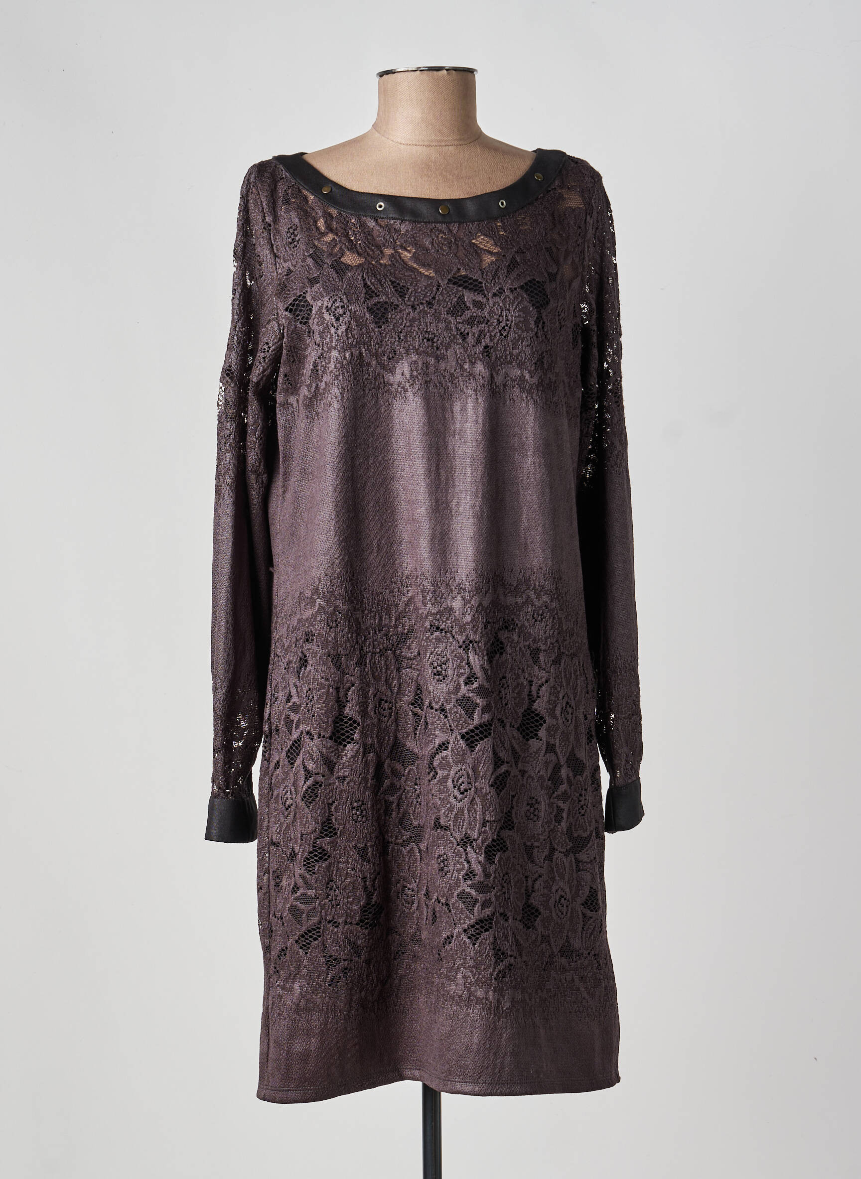Robe mi-longue manches longues manches longues gris MADO ET LES AUTRES femme