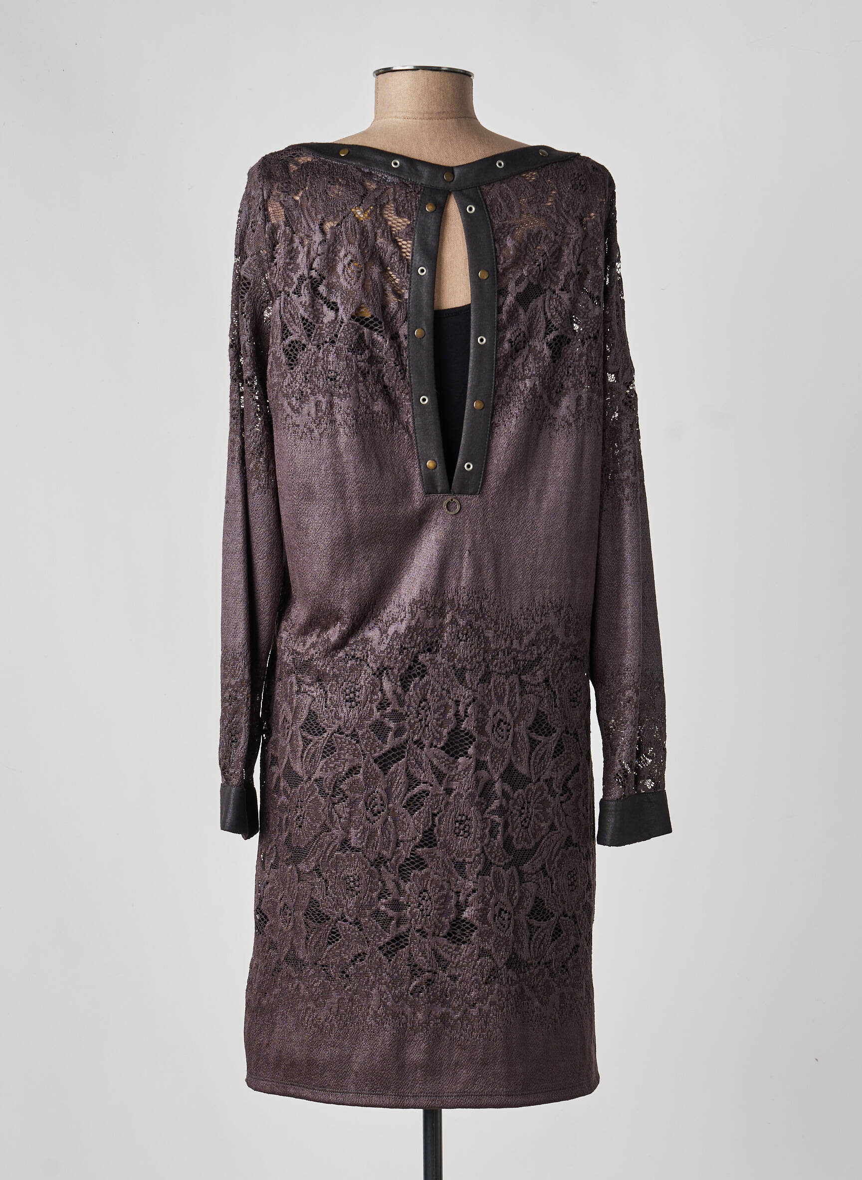 Robe mi-longue manches longues manches longues gris MADO ET LES AUTRES femme