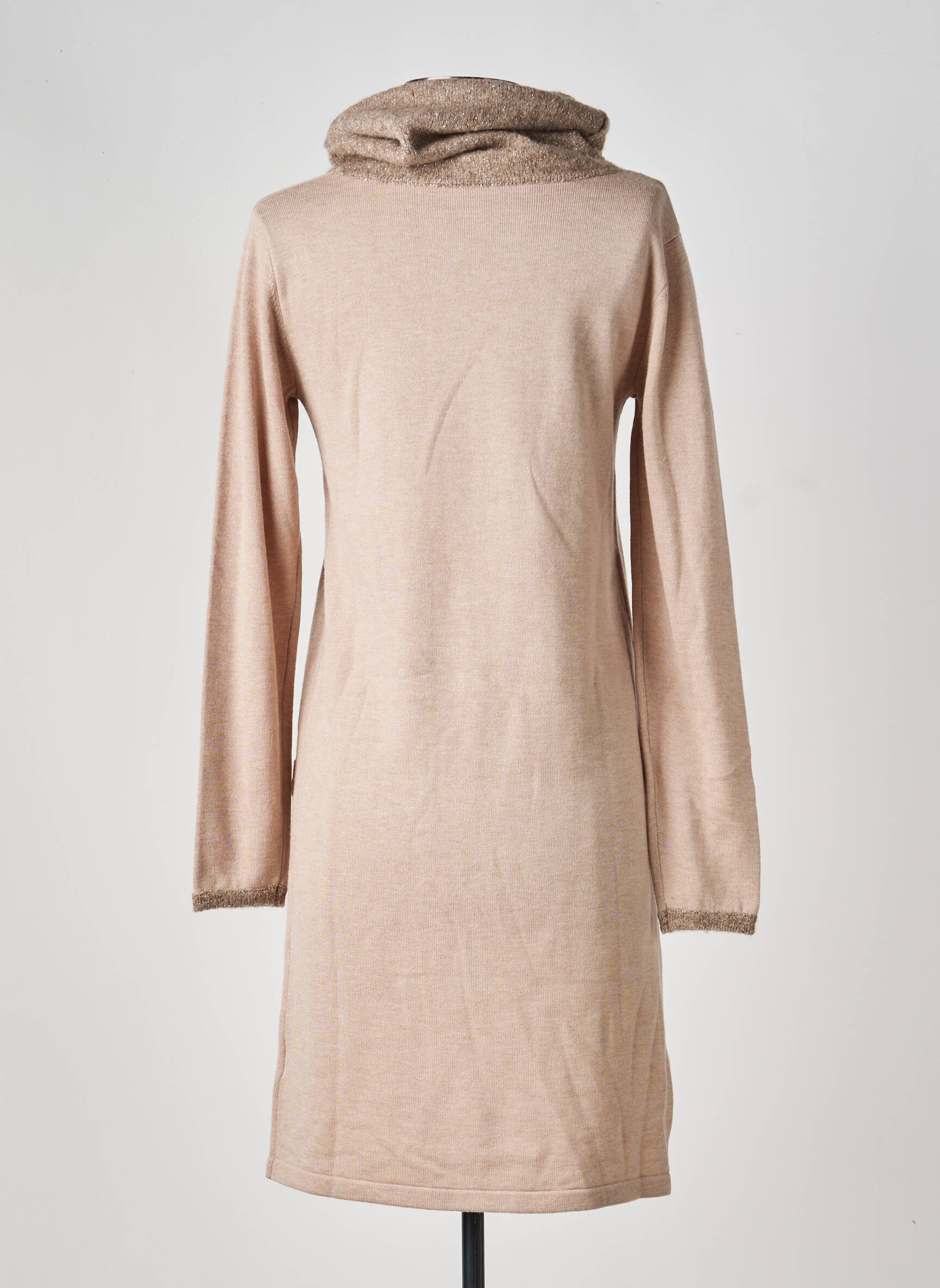 Robe pull col boule manches longues marron FUEGO WOMAN femme