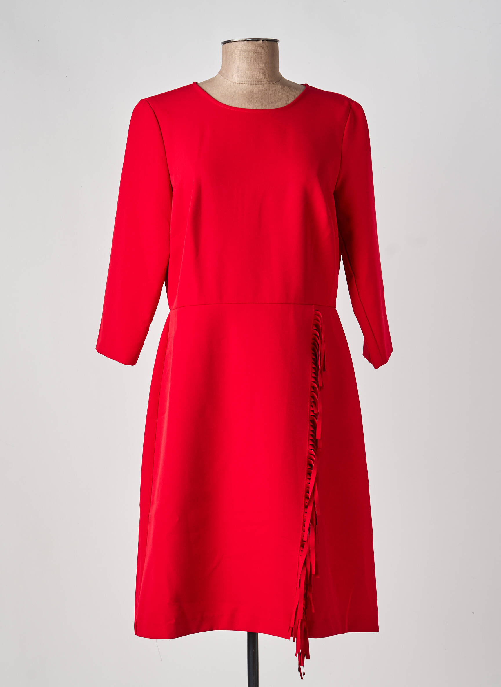 Robe courte manches 3/4 manches 3/4 rouge FUEGO WOMAN femme