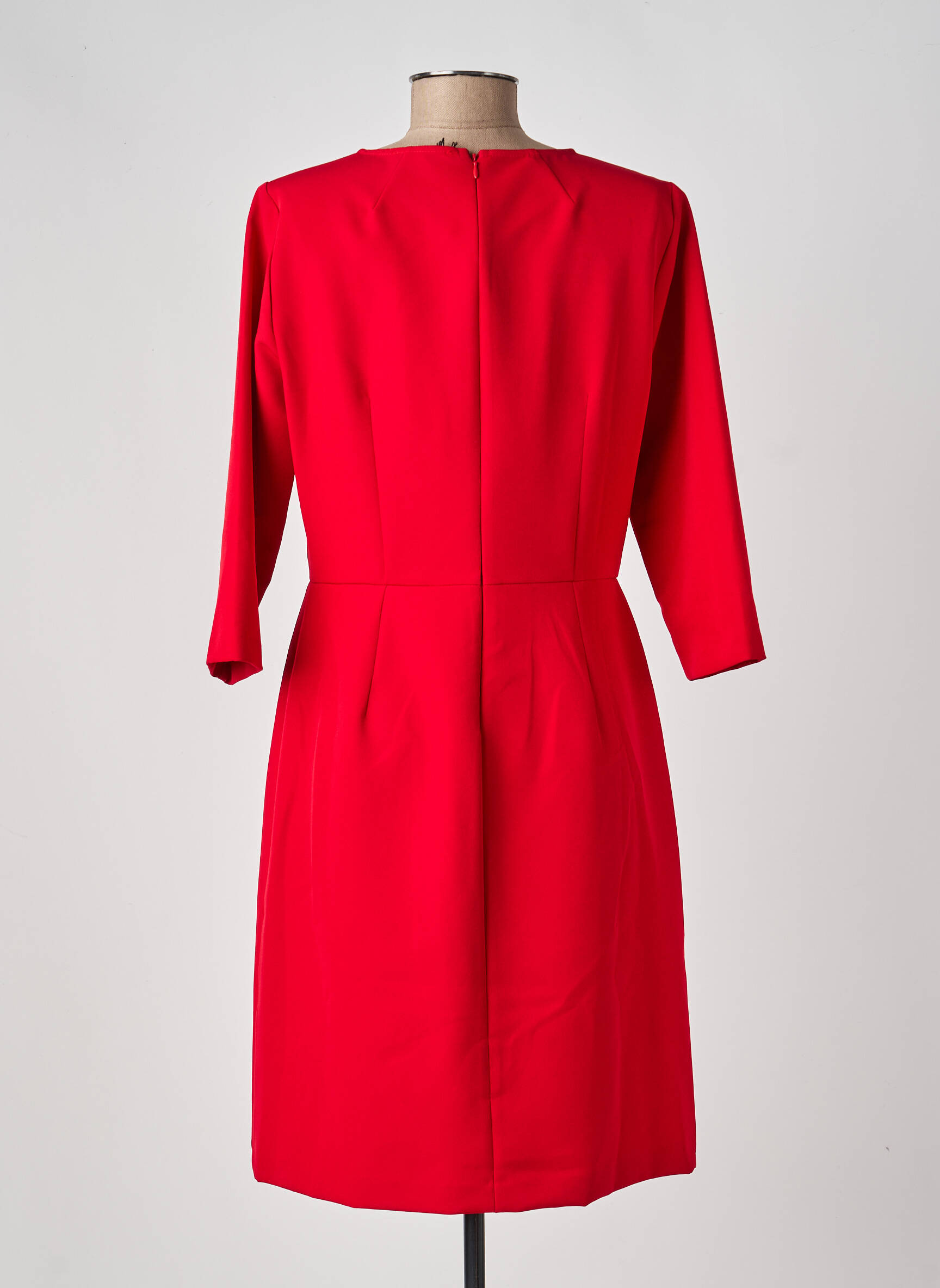 Robe courte manches 3/4 manches 3/4 rouge FUEGO WOMAN femme