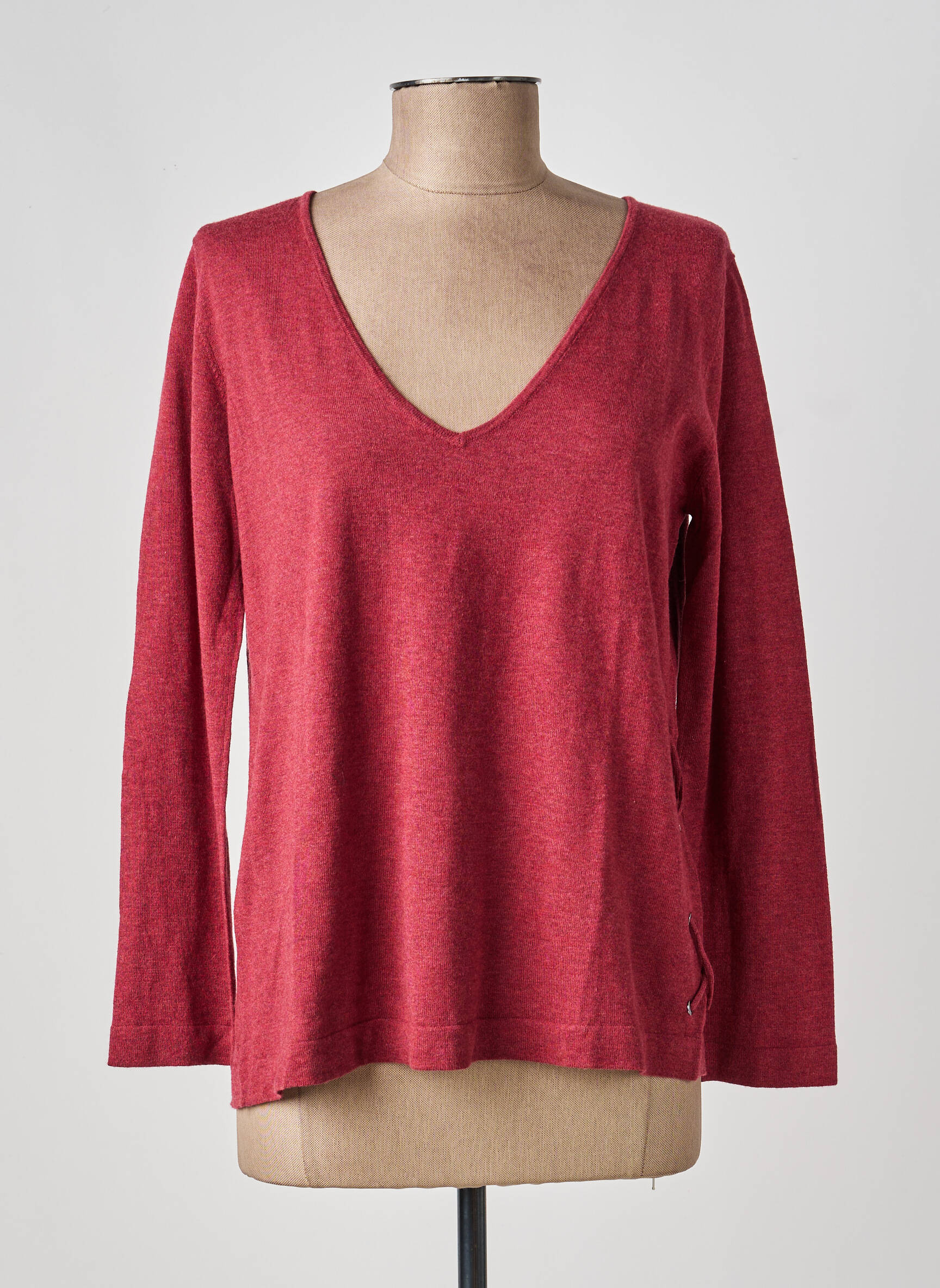 Pull tissage chiné manches longues rouge ZAPA femme