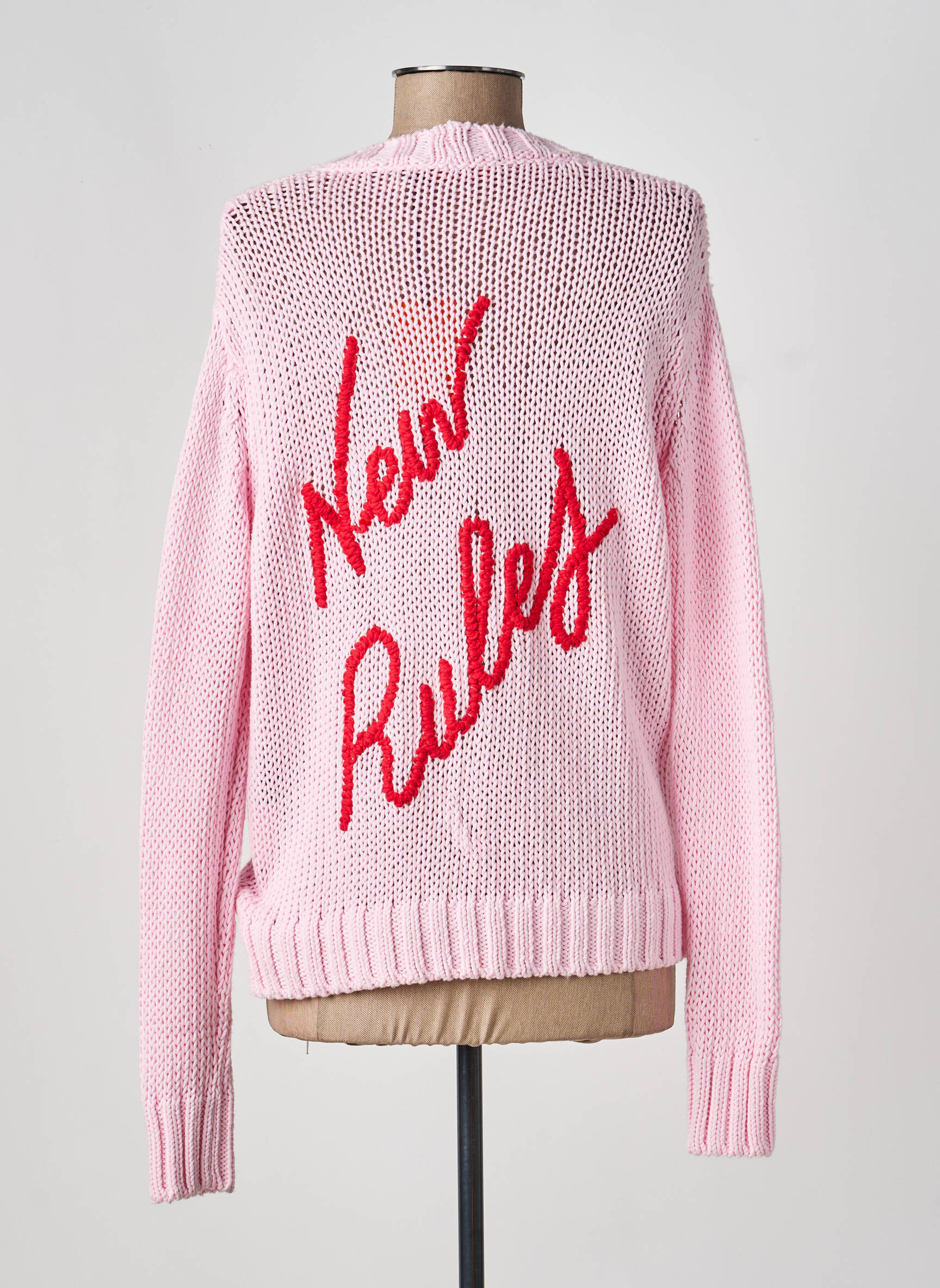 Gilet manches longues resserrée sur le bas rose TRUSSARDI JEANS femme