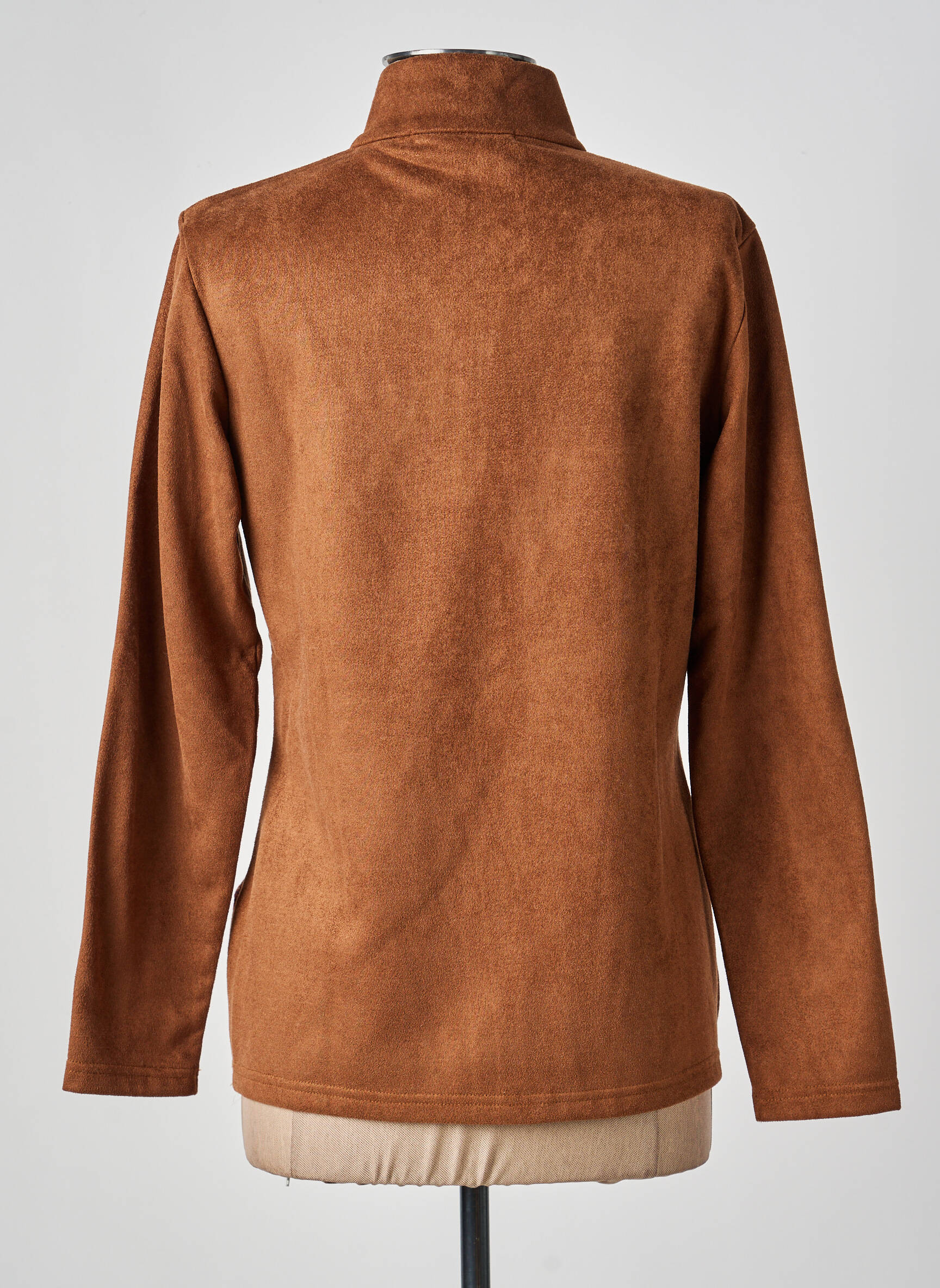 Veste casual tissage suedine marron KALISSON femme