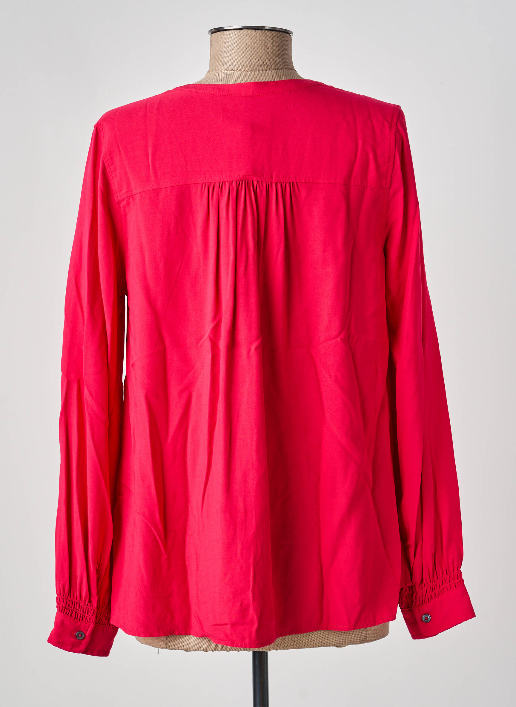 Blouse tissage popeline manches longues rose TOMMY HILFIGER femme